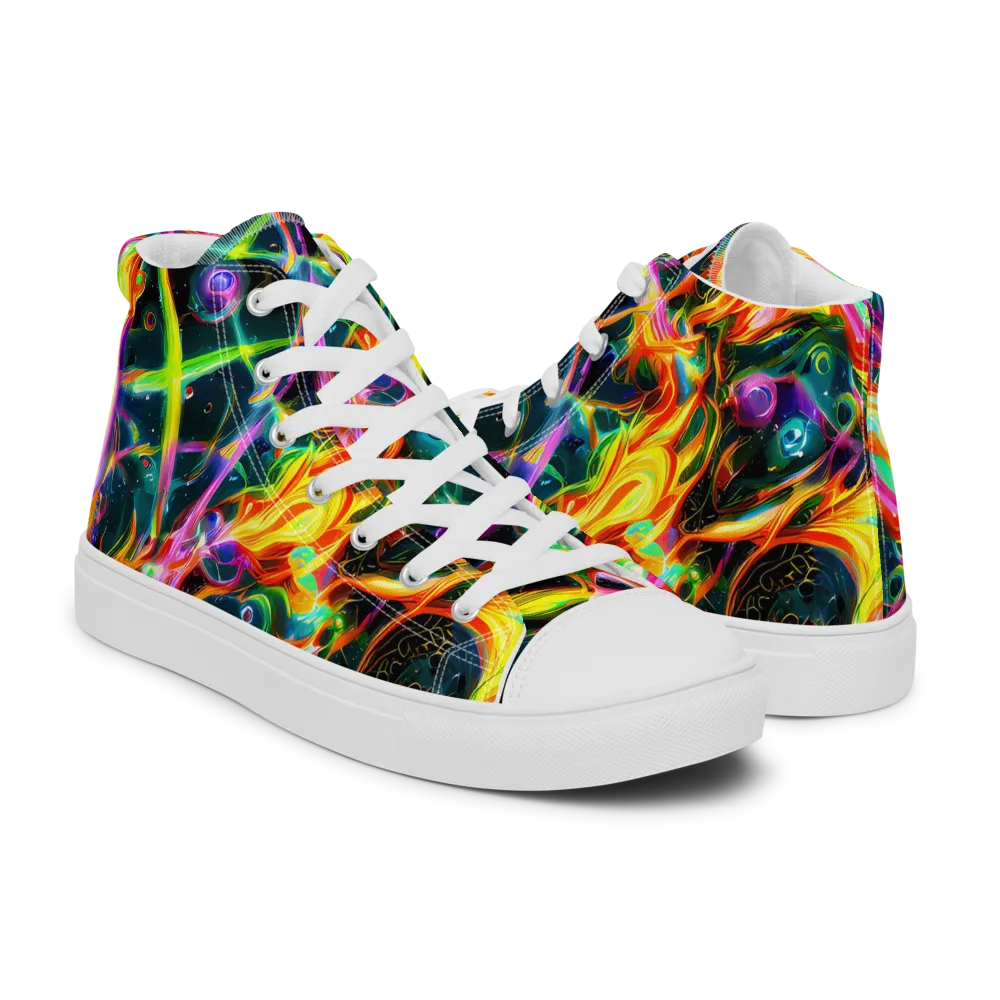 Astral Firestorm on Women's High Top Canvas Shoes — Right