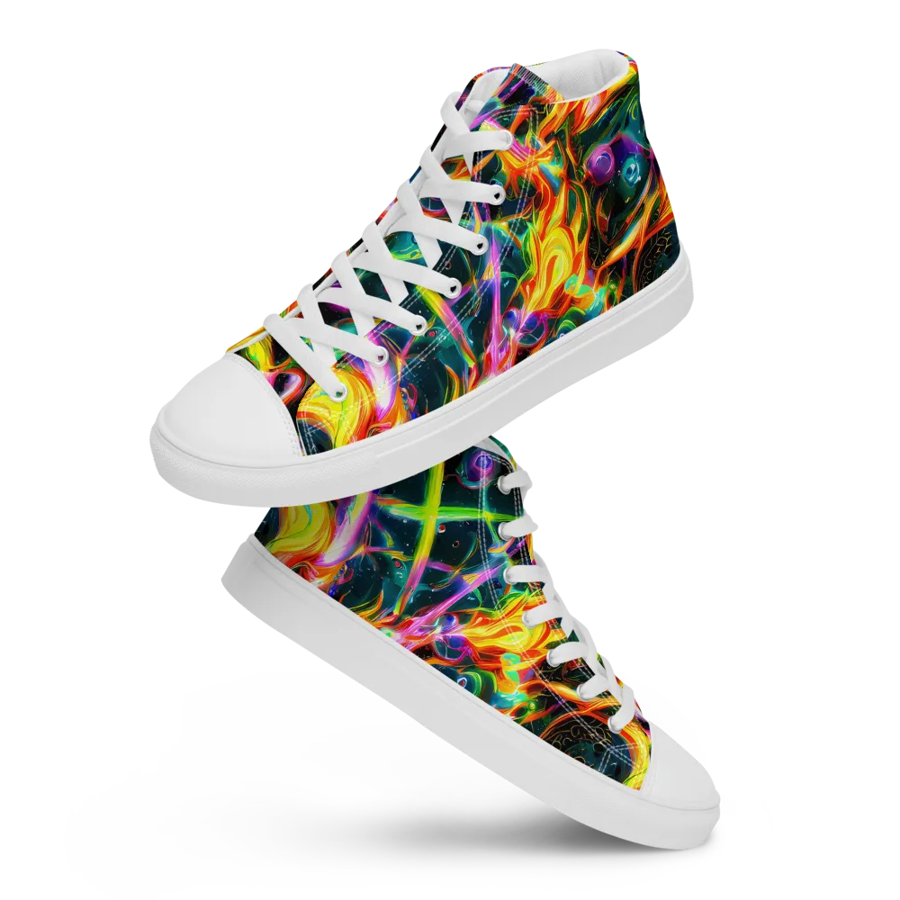Astral Firestorm on Women's High Top Canvas Shoes — Front