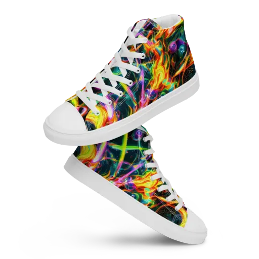 Astral Firestorm on a Women's High Top Canvas Shoes