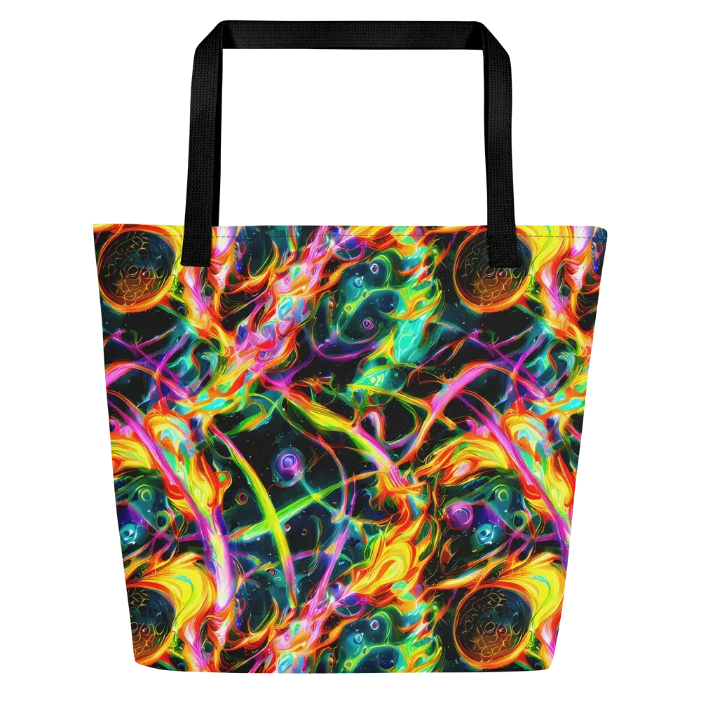 Astral Firestorm on Large Tote Bag W/ Pocket — Front