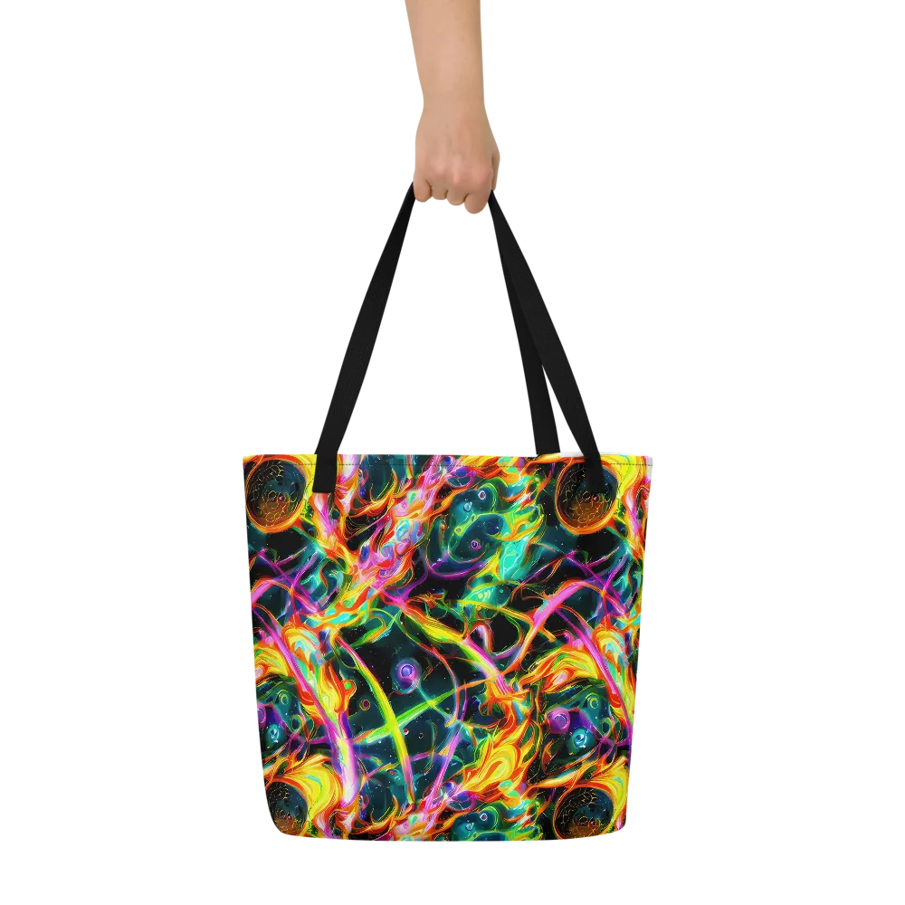 Astral Firestorm on Large Tote Bag W/ Pocket — Front