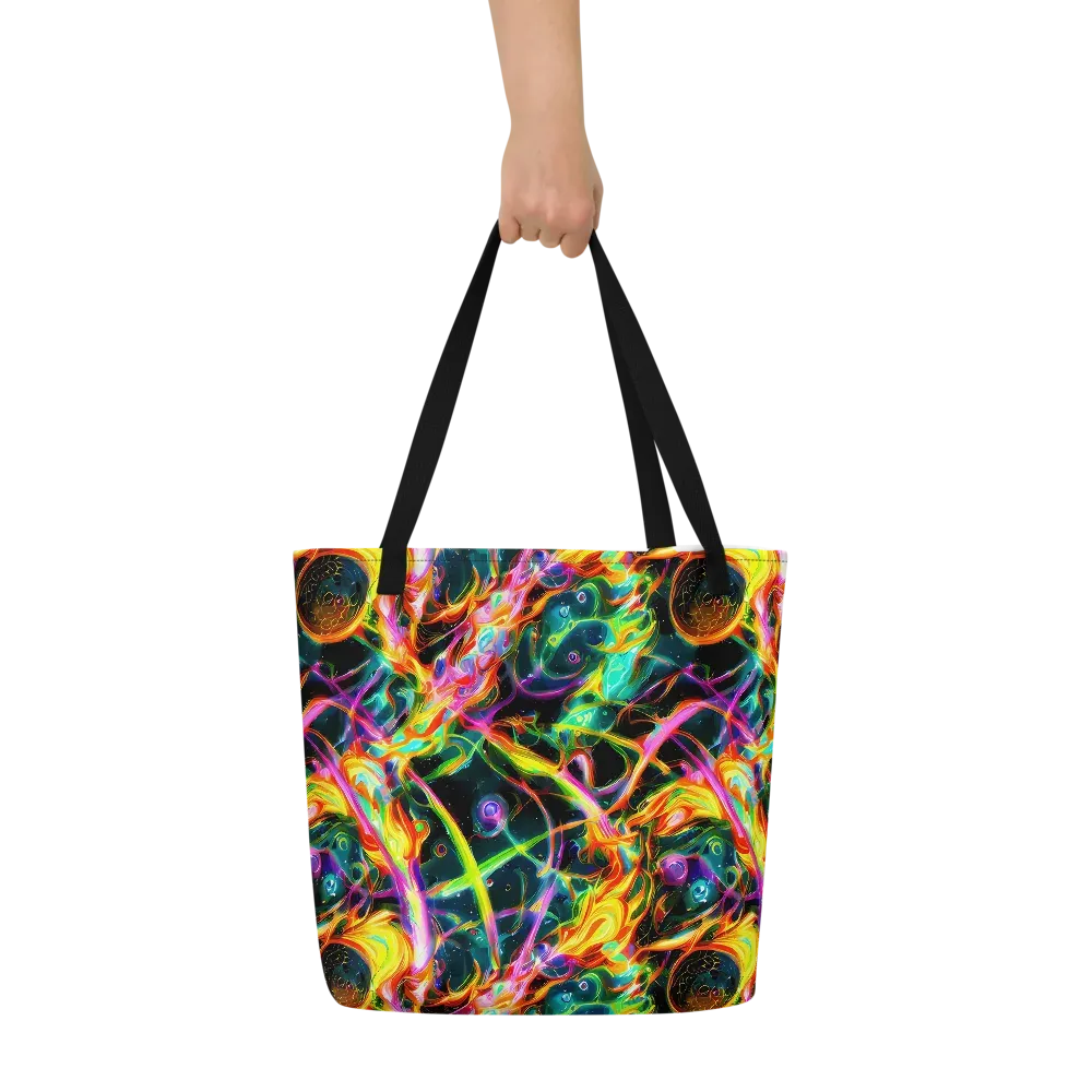 Astral Firestorm on Large Tote Bag W/ Pocket — Front