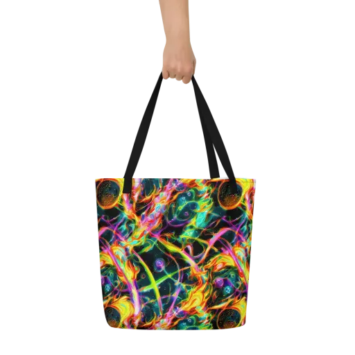Astral Firestorm on a Large Tote Bag W/ Pocket