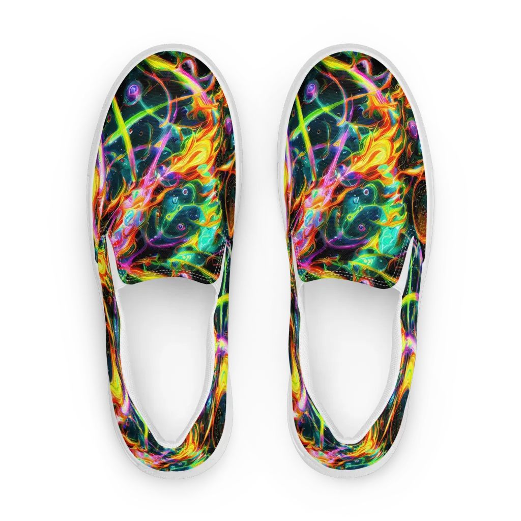 Astral Firestorm on Women's Slip-On Canvas Shoes — Front