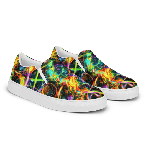 Astral Firestorm on a Women's Slip-On Canvas Shoes
