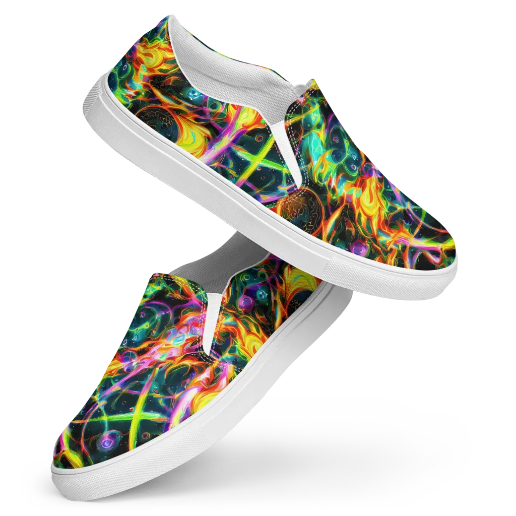 Astral Firestorm on Women's Slip-On Canvas Shoes — Front