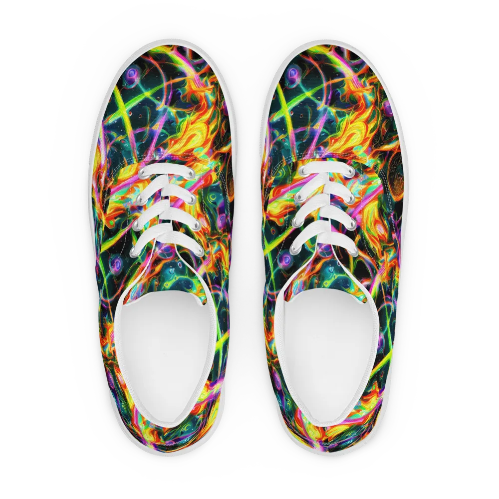 Astral Firestorm on Men's Lace-Up Canvas Shoes — Front