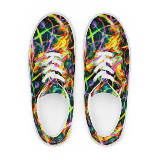 Astral Firestorm on a Men's Lace-Up Canvas Shoes