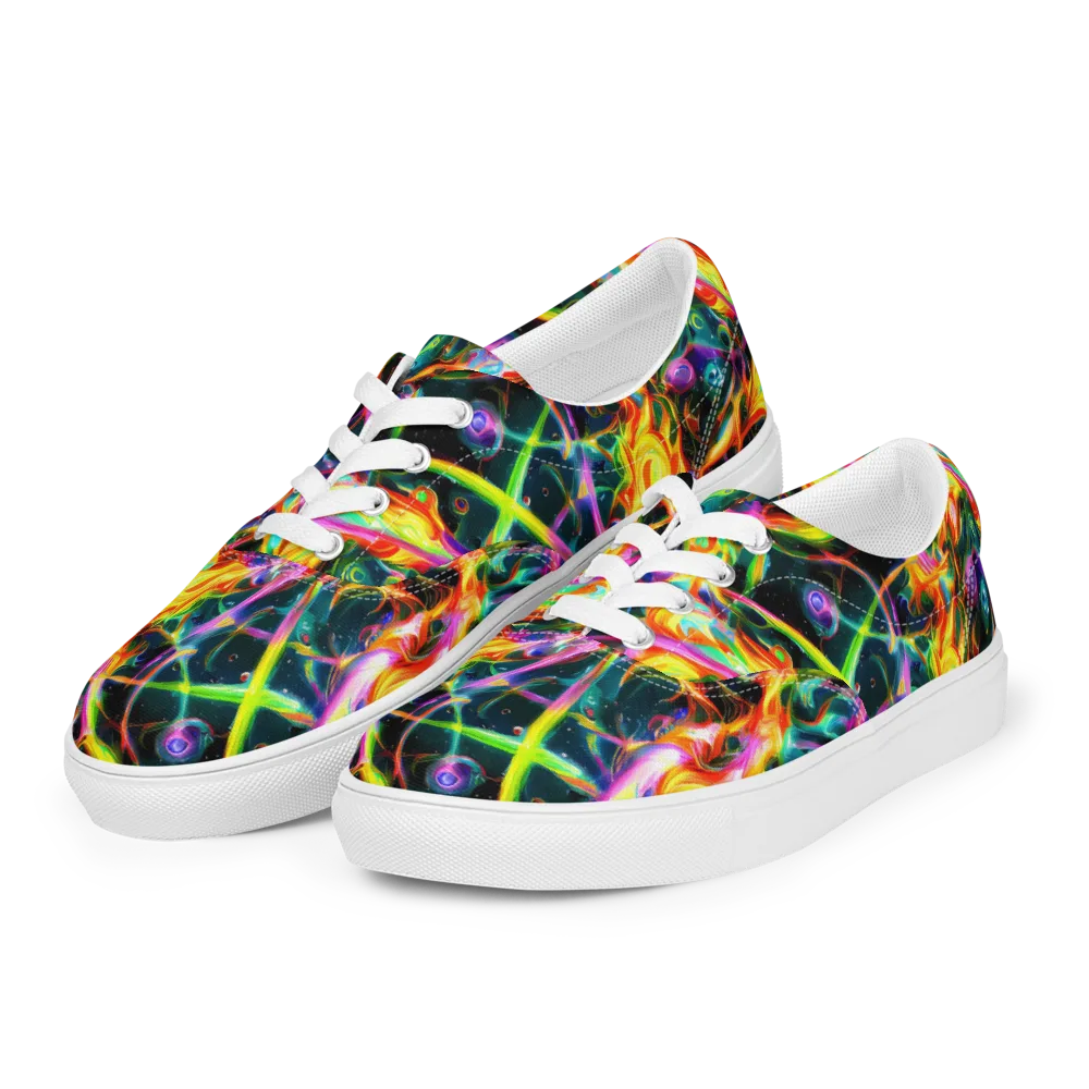 Astral Firestorm on Men's Lace-Up Canvas Shoes — Left Front