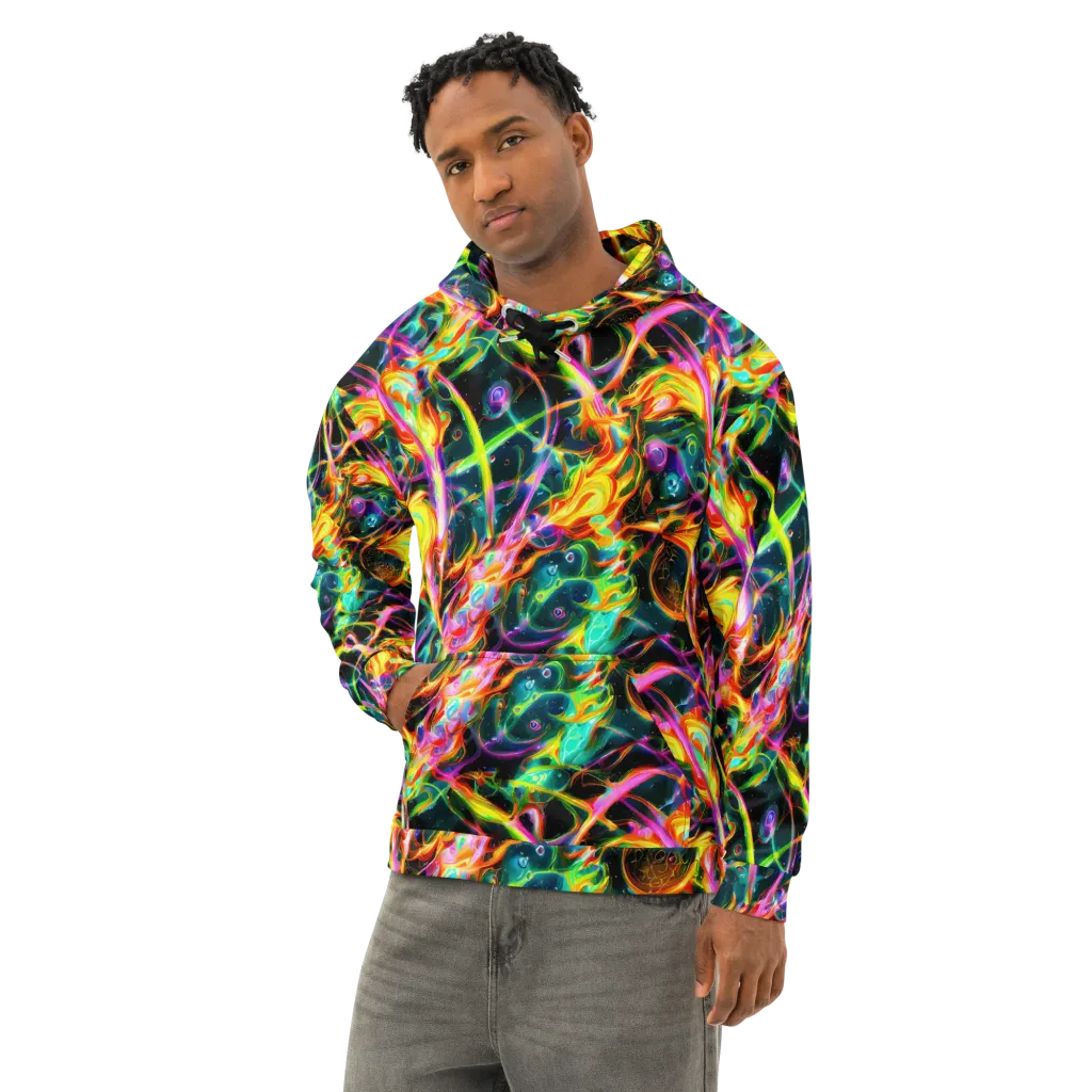 Astral Firestorm on Cotton Hoodie — Left Front