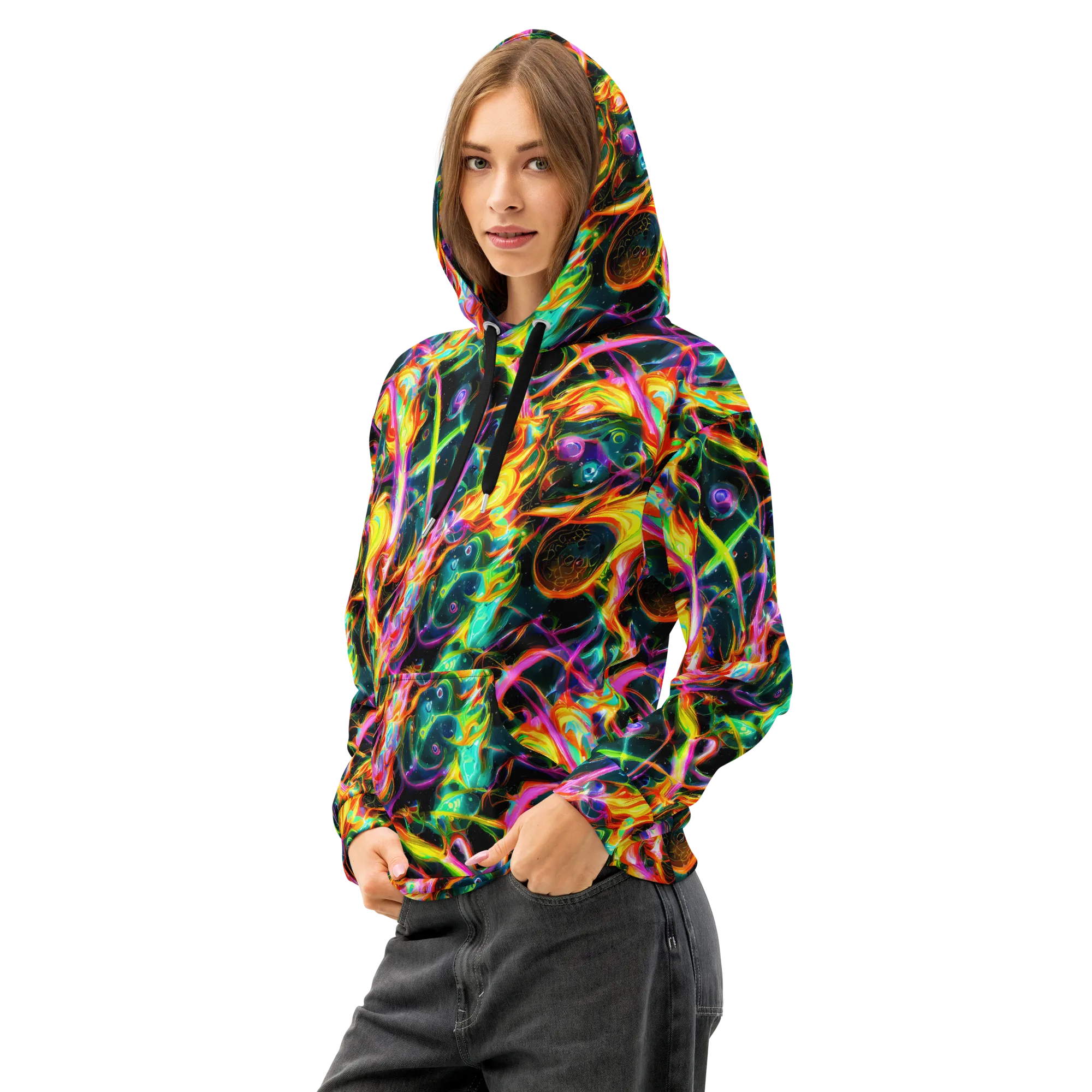 Astral Firestorm on Cotton Hoodie — Left Front