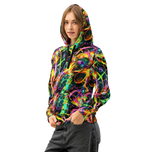 Astral Firestorm on a Cotton Hoodie