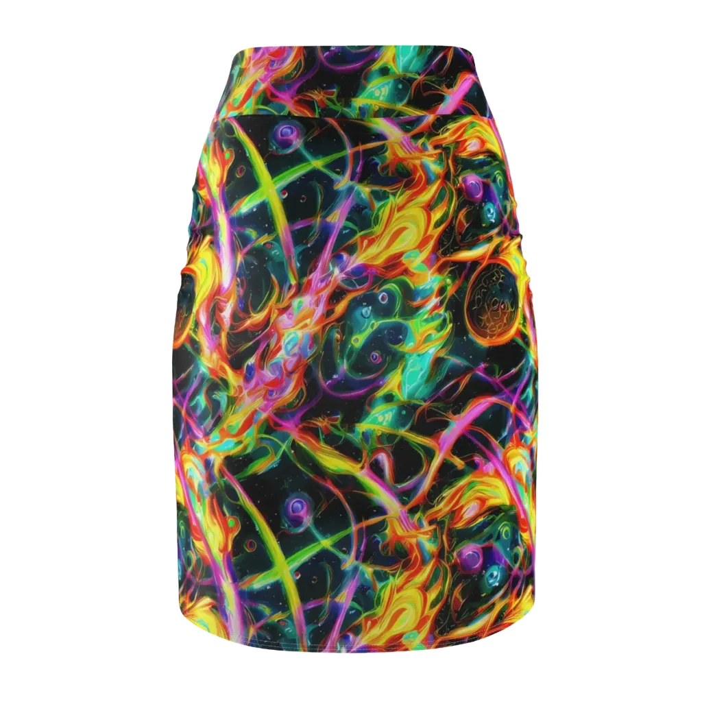 Astral Firestorm on Pencil Skirt — Back