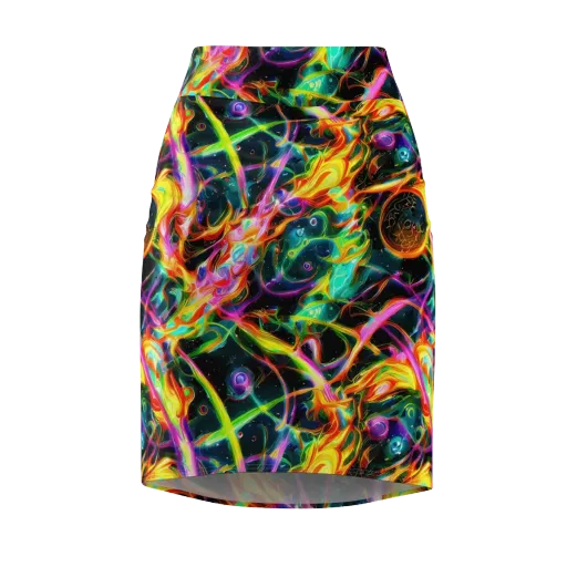 Astral Firestorm on a Pencil Skirt