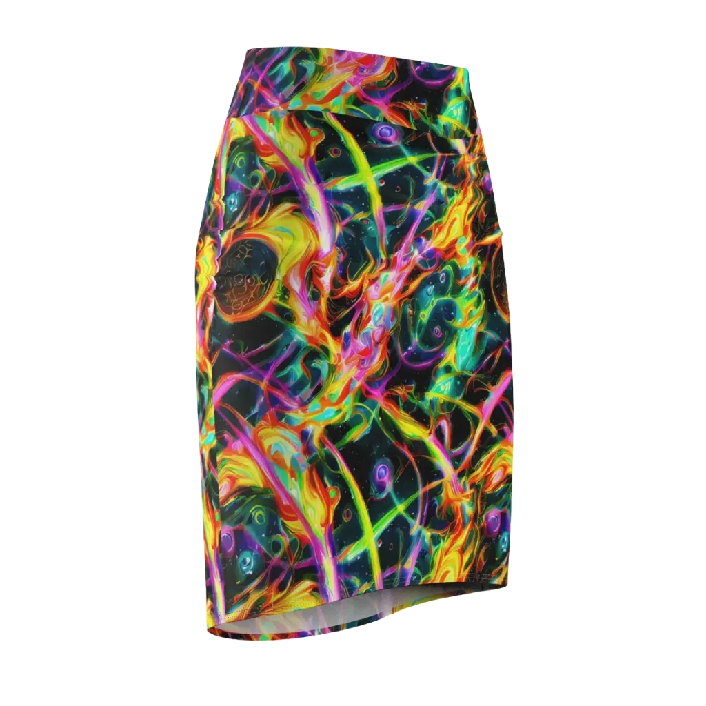 Astral Firestorm on Pencil Skirt — Front Side