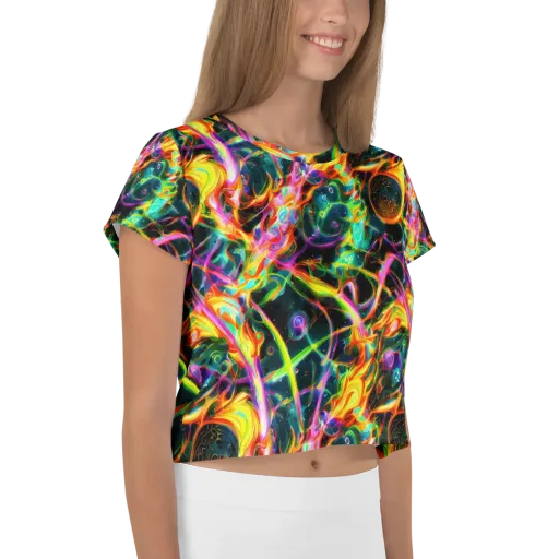 Astral Firestorm on a Crop Tee