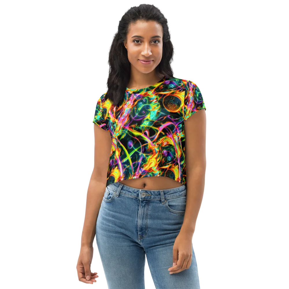 Astral Firestorm on Crop Tee — Front