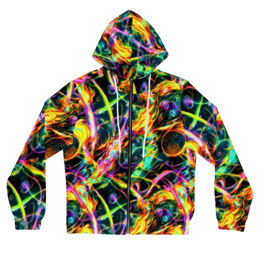 Astral Firestorm on a Women's Full-Zip Hoodie