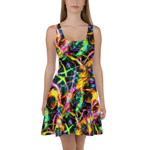 Astral Firestorm on a Skater Dress