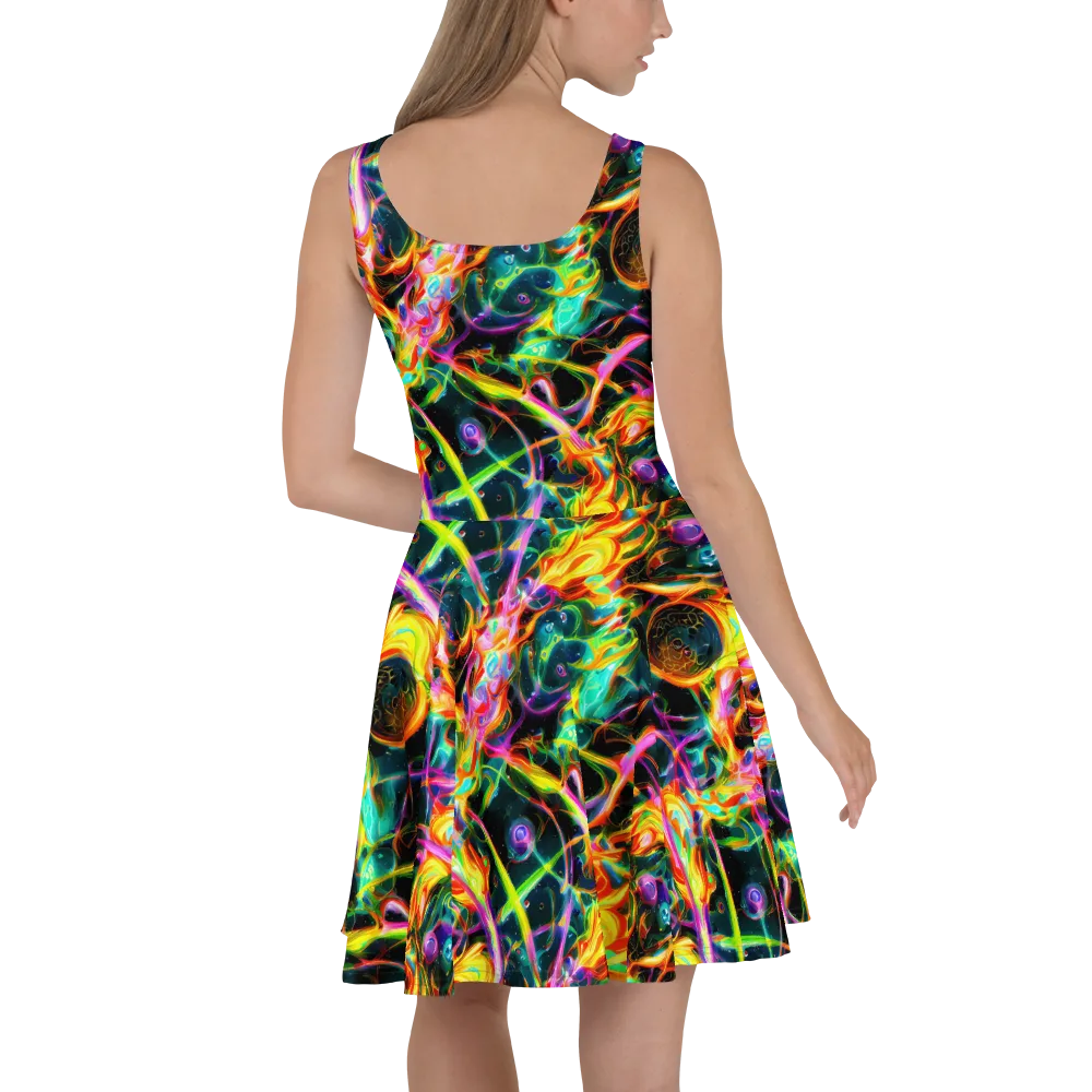 Astral Firestorm on Skater Dress — Back
