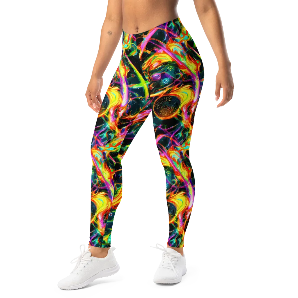 Astral Firestorm on Leggings — Left Front
