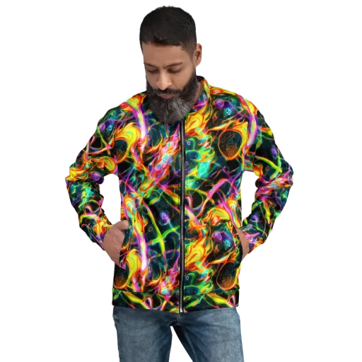 Astral Firestorm on a Bomber Jacket