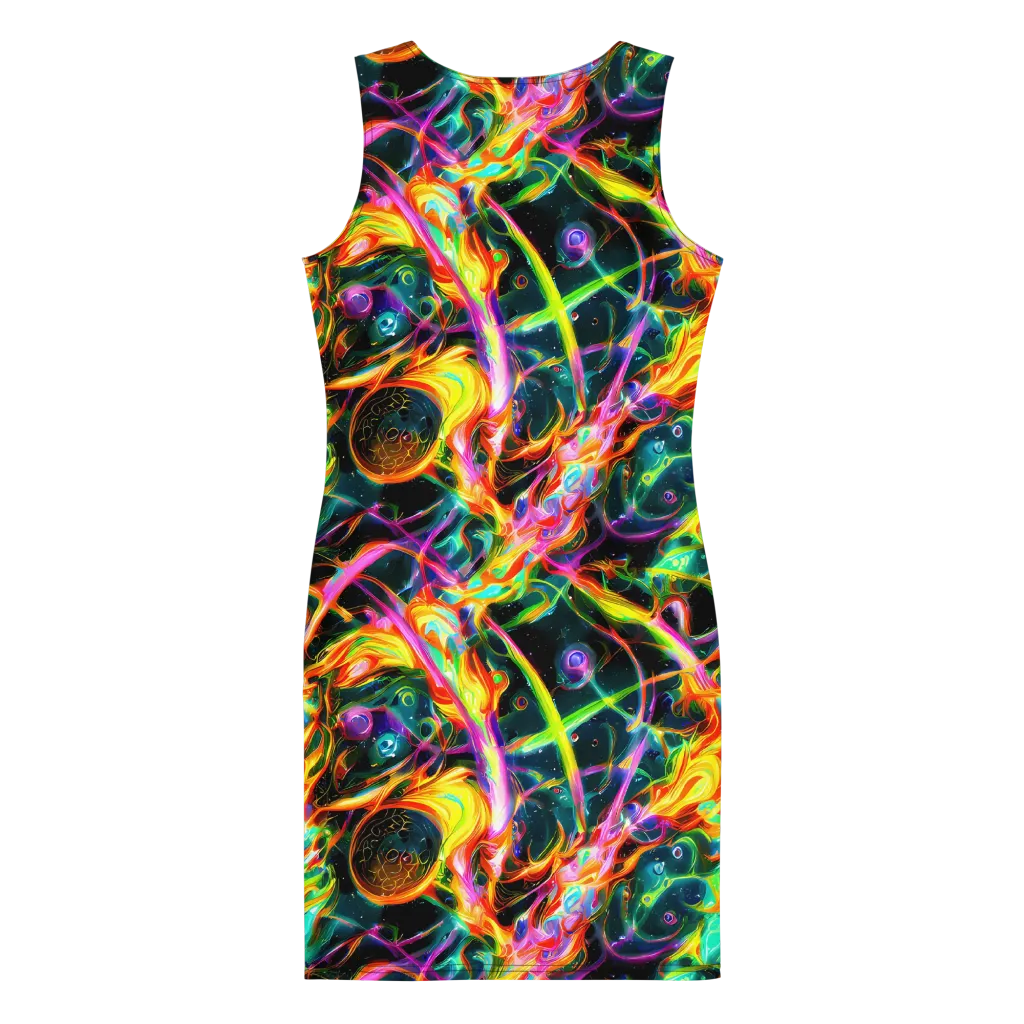 Astral Firestorm on Bodycon Dress — Back