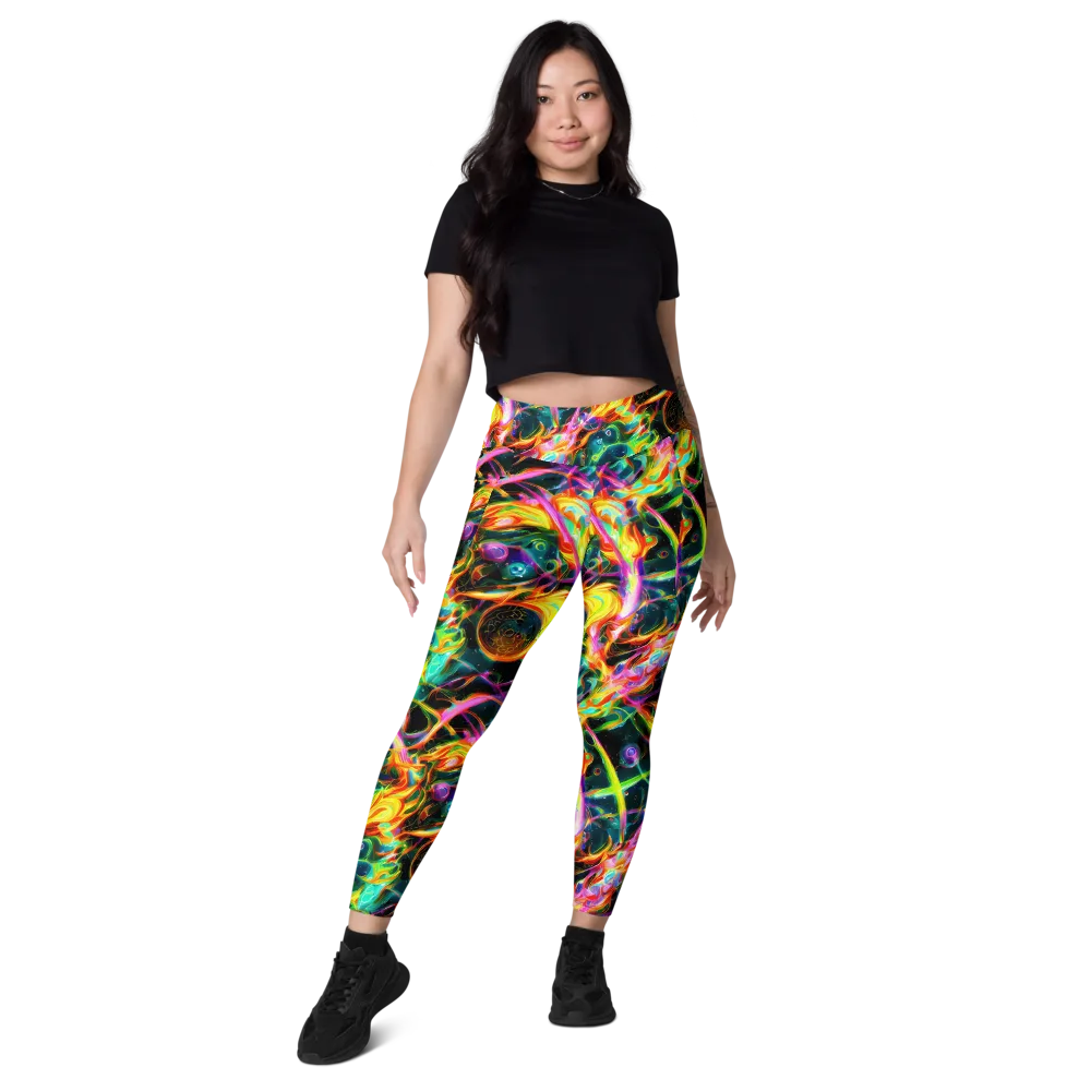 Astral Firestorm on Leggings with Pockets — Front