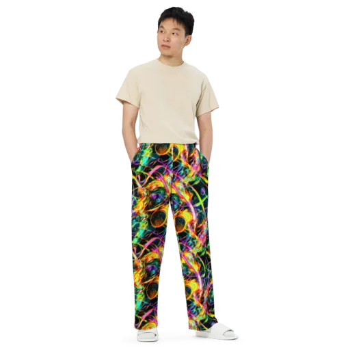 Astral Firestorm on a Wide-Leg Pants
