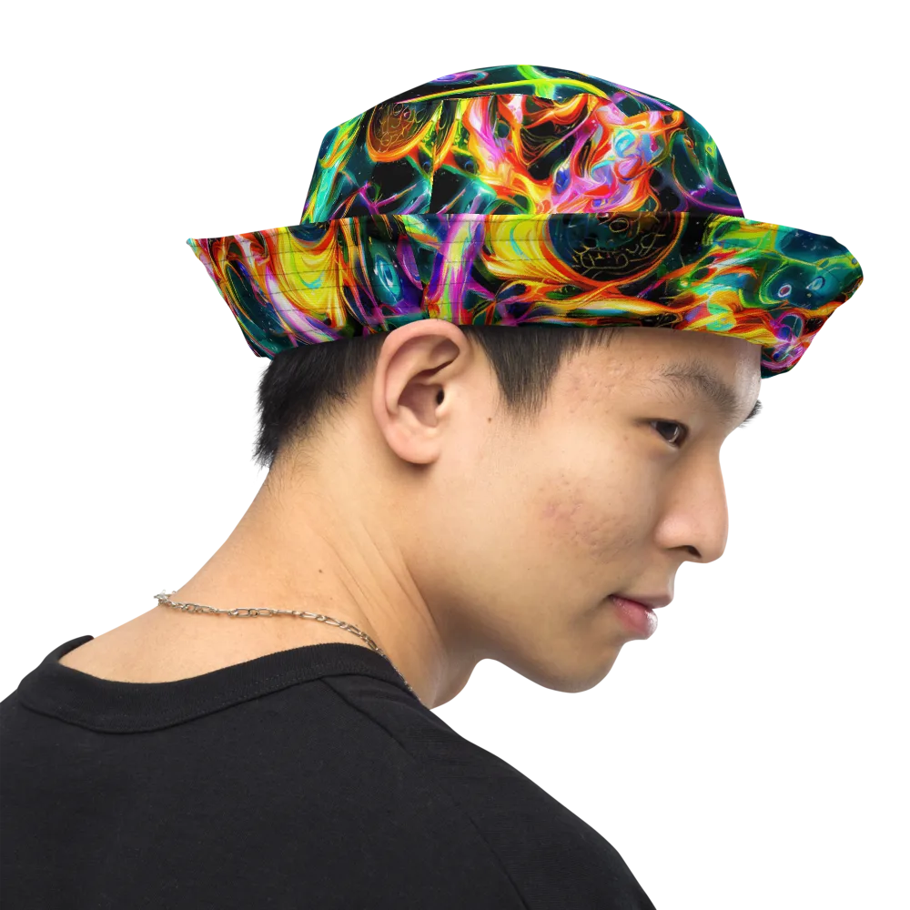 Astral Firestorm on Reversible Bucket Hat — Right Outside