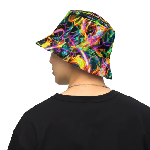 Astral Firestorm on a Reversible Bucket Hat