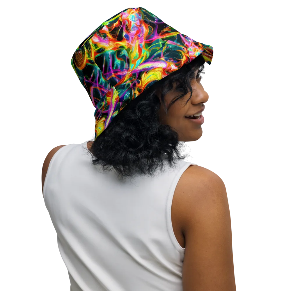 Astral Firestorm on Reversible Bucket Hat — Right Outside