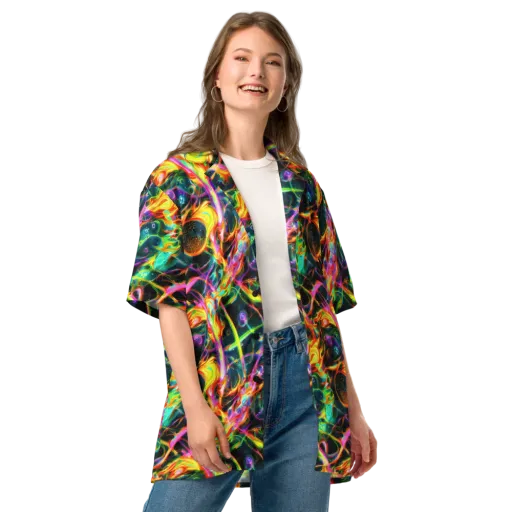 Astral Firestorm on a Button Shirt