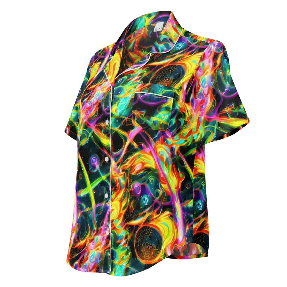Astral Firestorm on Women's Short Sleeve Pajama Top — Left Front