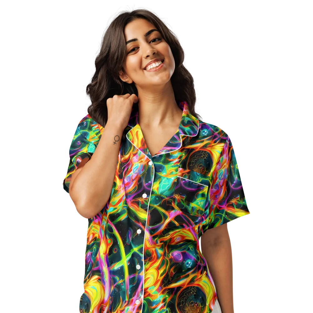 Astral Firestorm on Women's Short Sleeve Pajama Top — Front