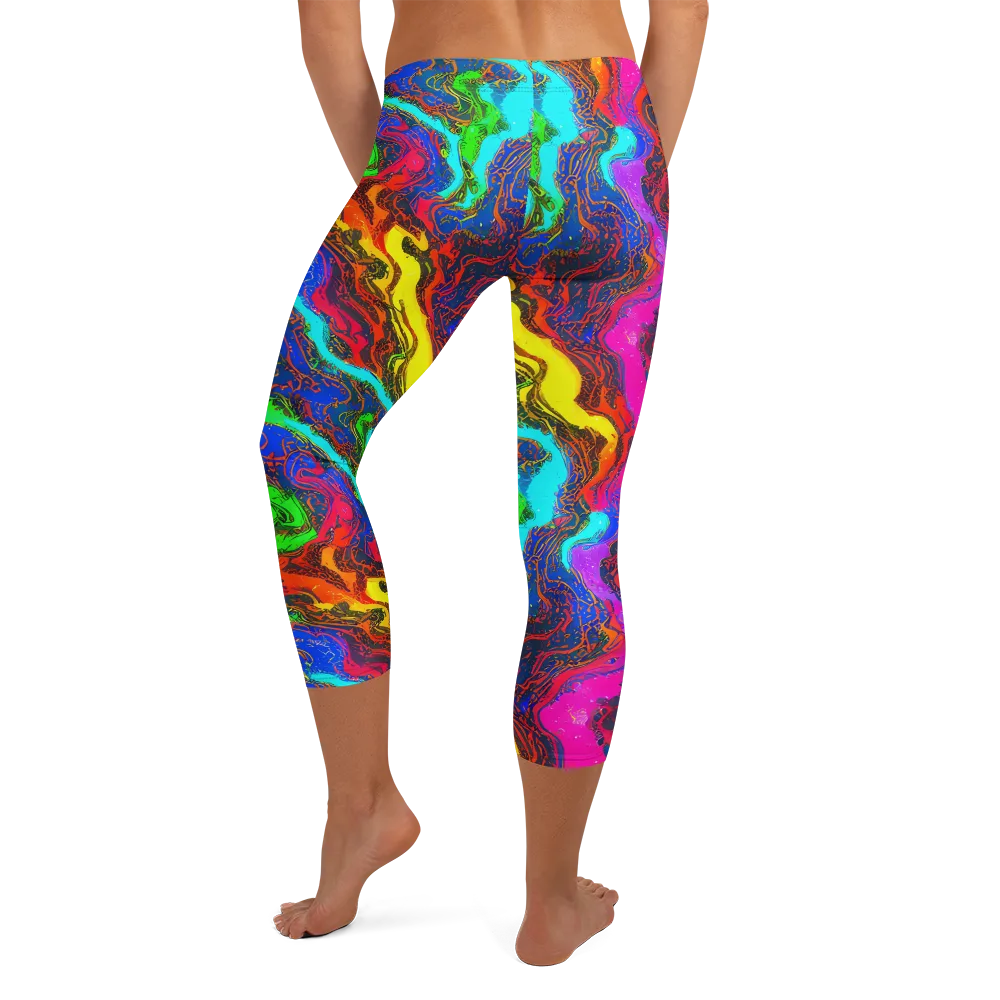 Prismatic Fossils on Capri Leggings — Back