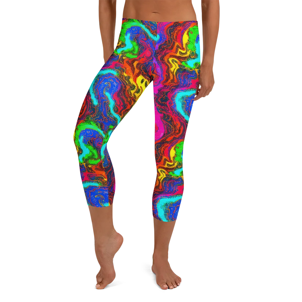 Prismatic Fossils on Capri Leggings — Front
