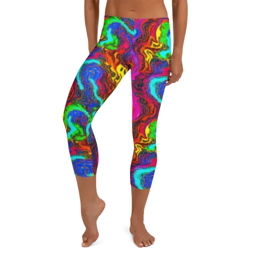 Prismatic Fossils on a Capri Leggings