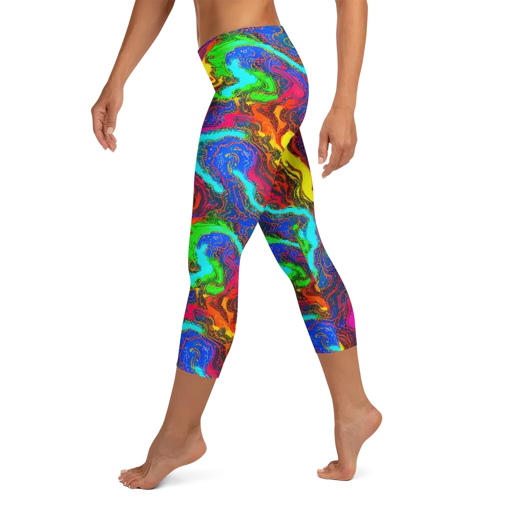 Prismatic Fossils on Capri Leggings — Left