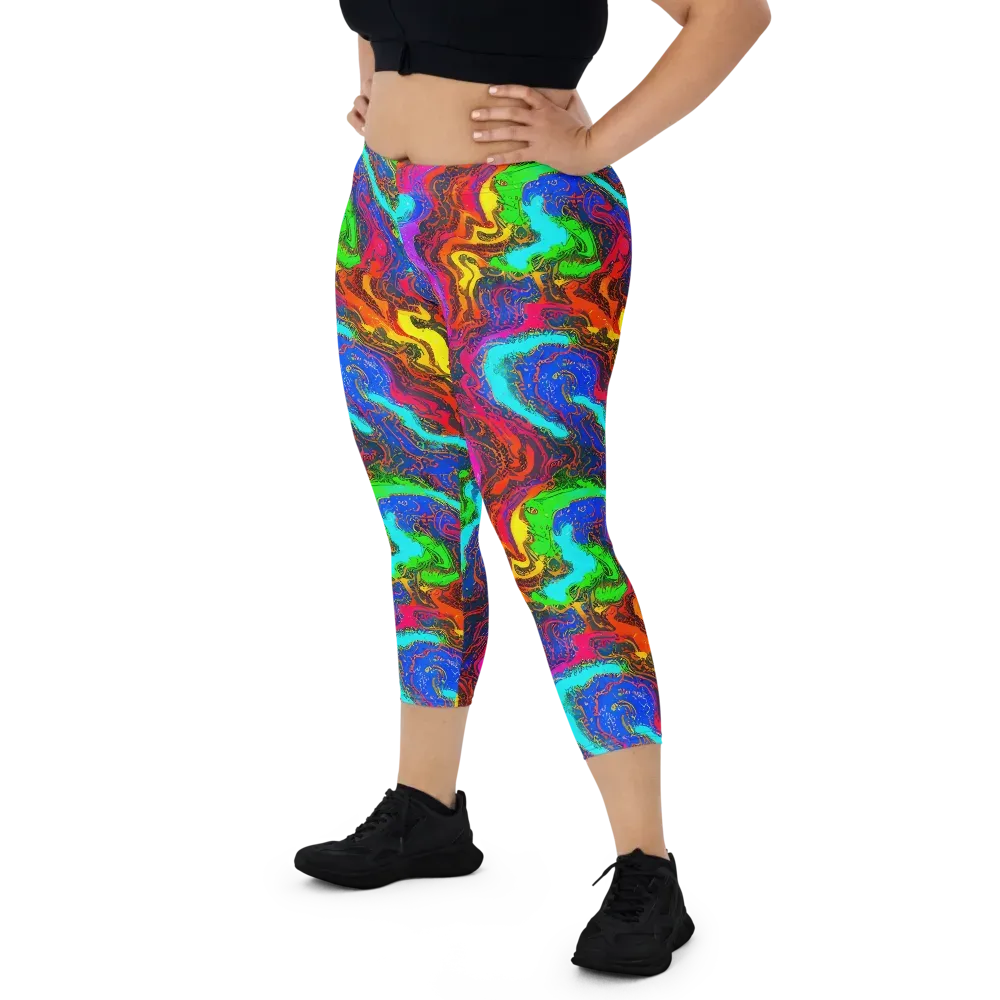 Prismatic Fossils on Capri Leggings — Front