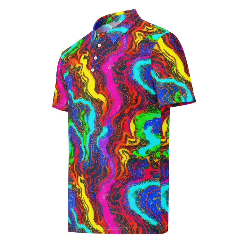 Prismatic Fossils on Men's Slim Fit Polo Shirt — Left Front