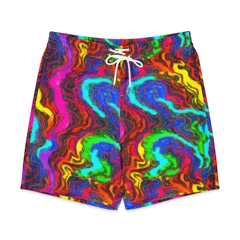 Prismatic Fossils on Men's Board Shorts — Front
