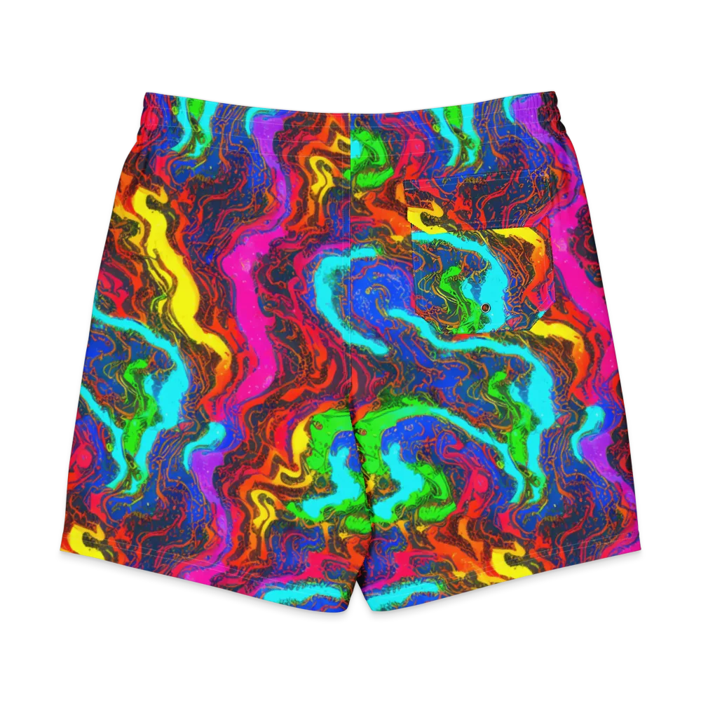 Prismatic Fossils on Men's Board Shorts — Back