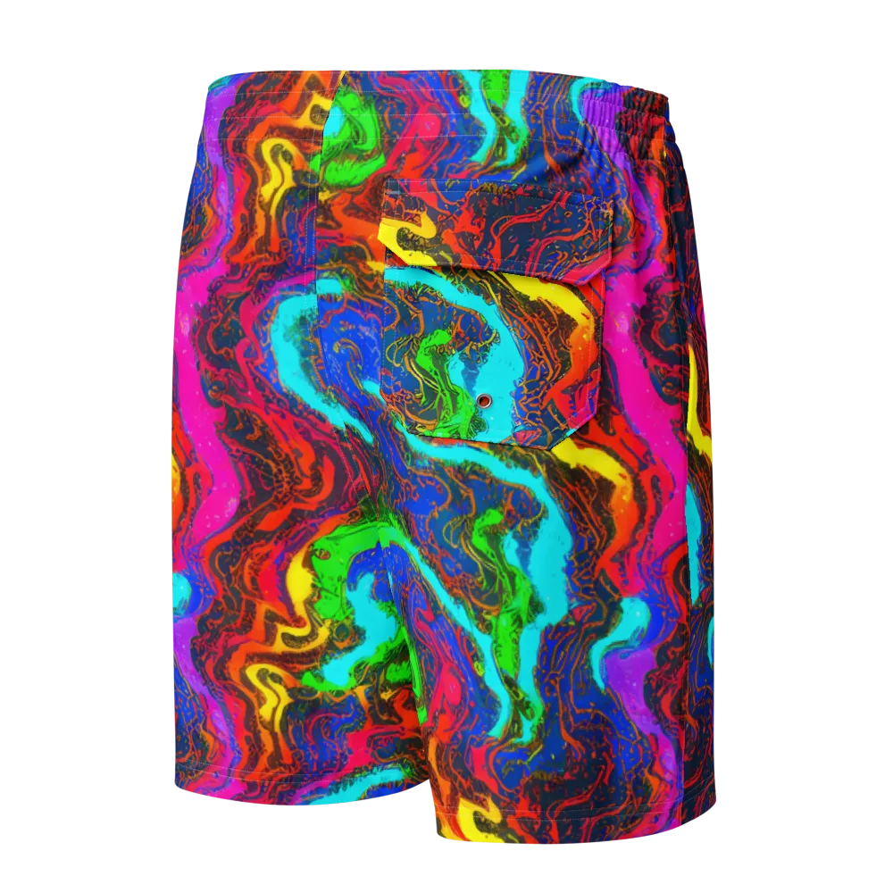 Prismatic Fossils on Men's Board Shorts — Back