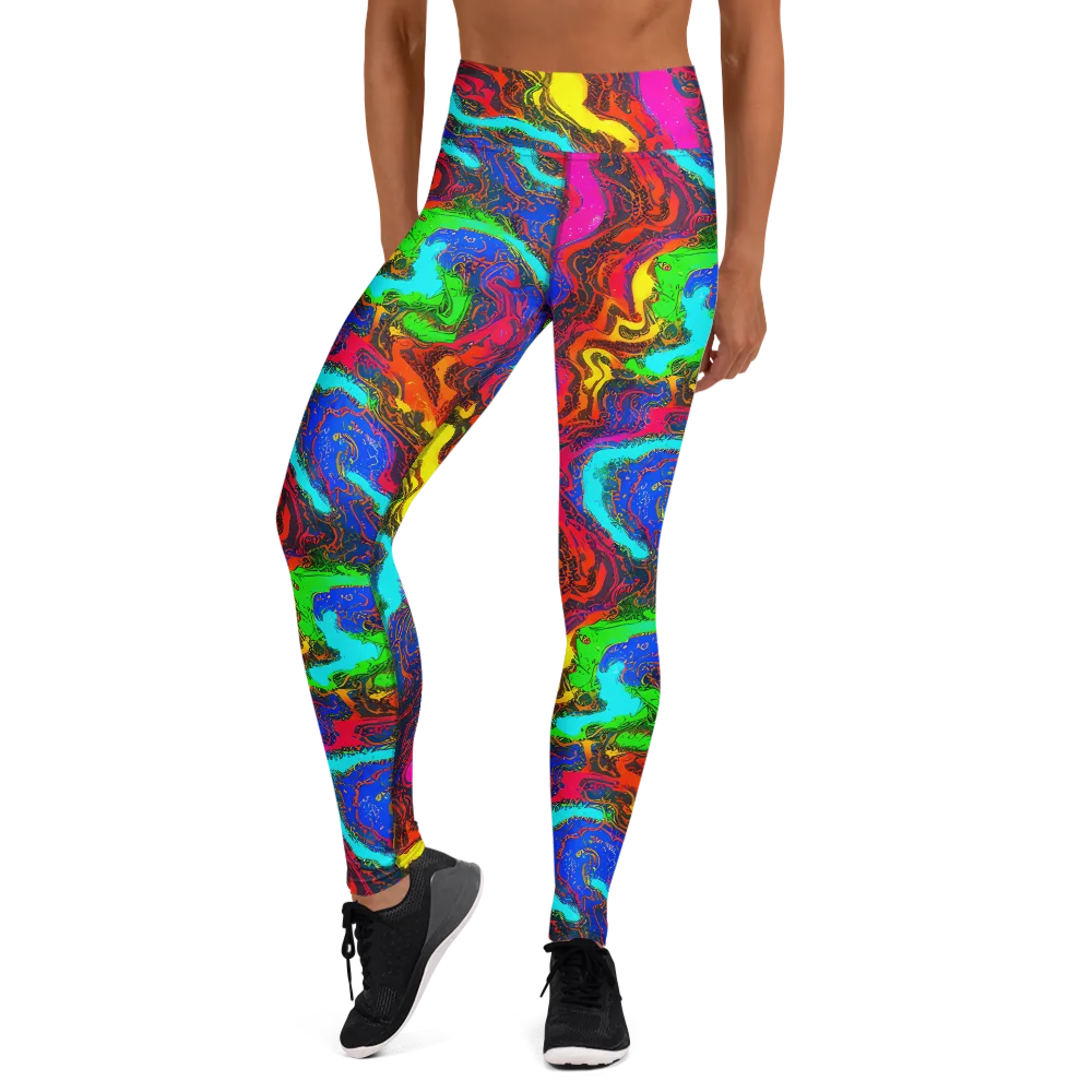 Prismatic Fossils on Yoga Leggings — Front