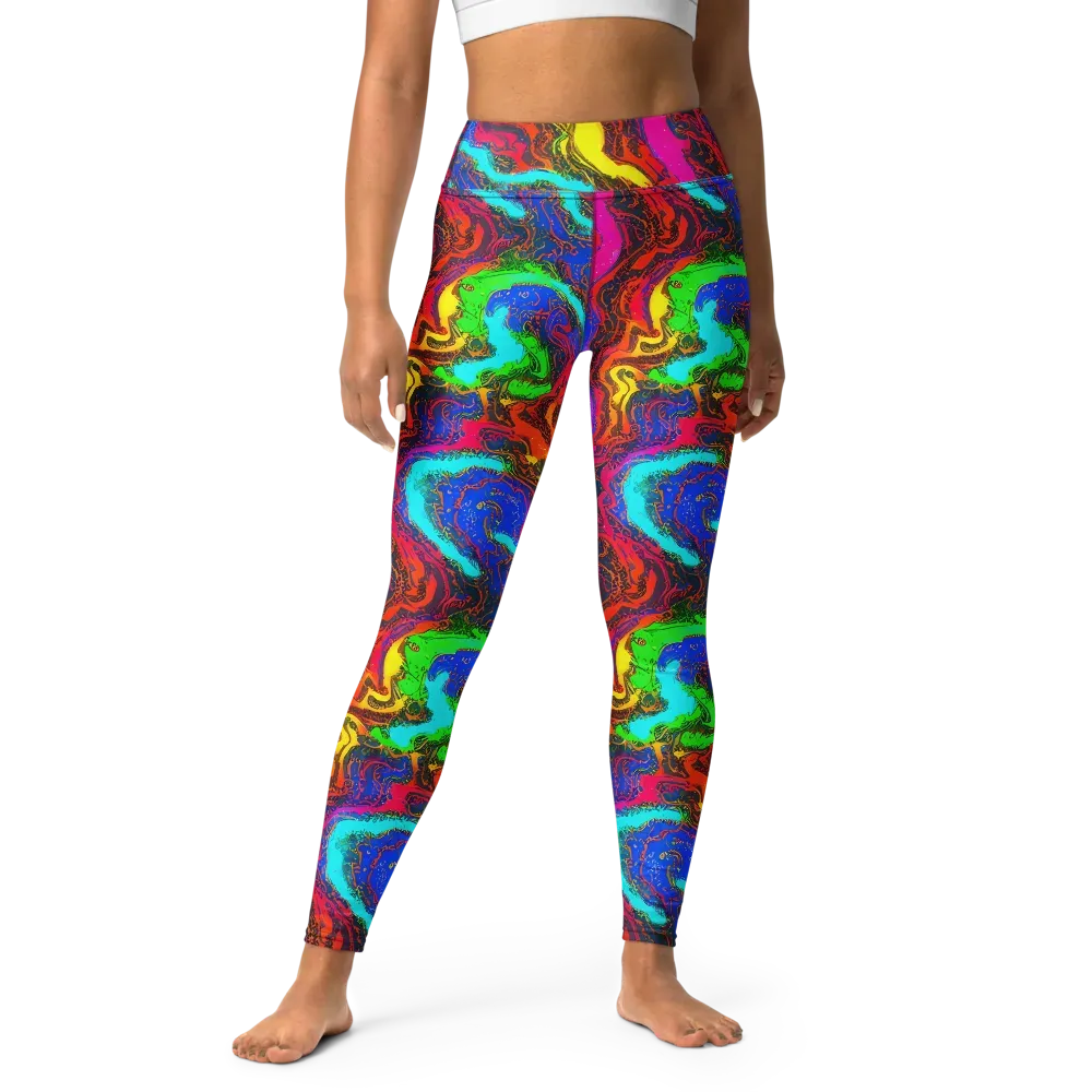 Prismatic Fossils on Yoga Leggings — Front