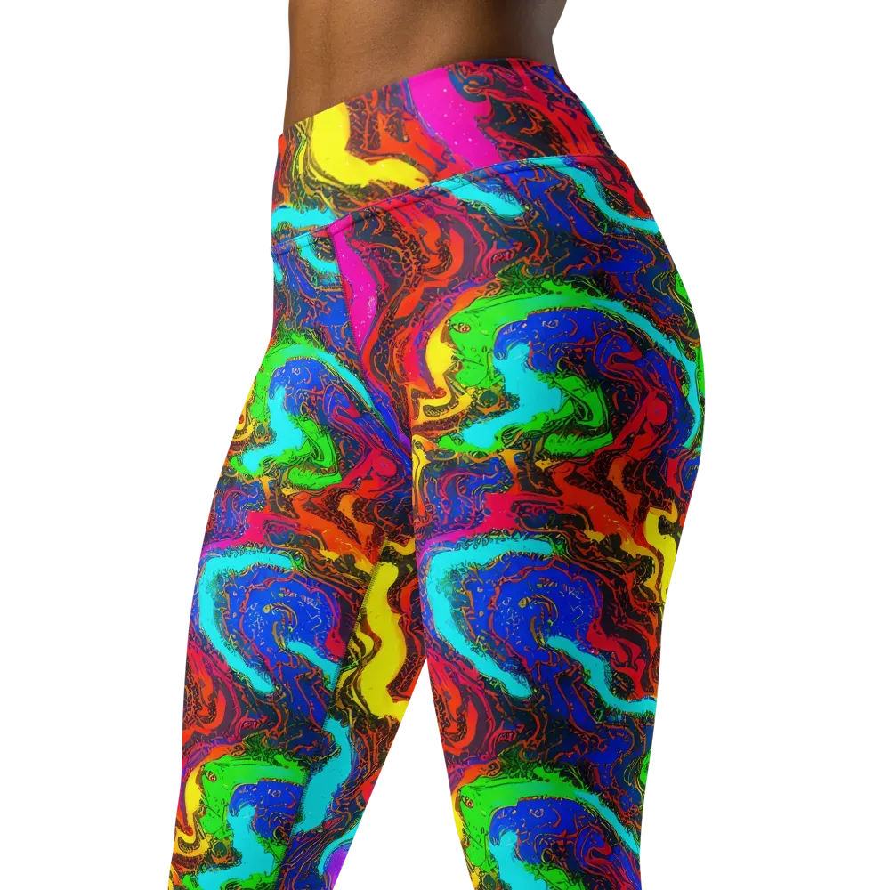 Prismatic Fossils on Yoga Leggings — Left Front