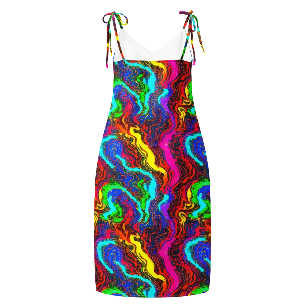 Prismatic Fossils on Slip Dress — Back