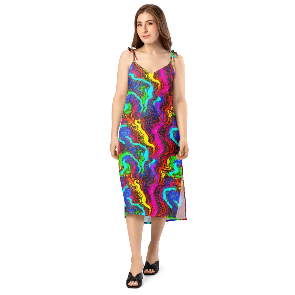 Prismatic Fossils on Slip Dress — Front