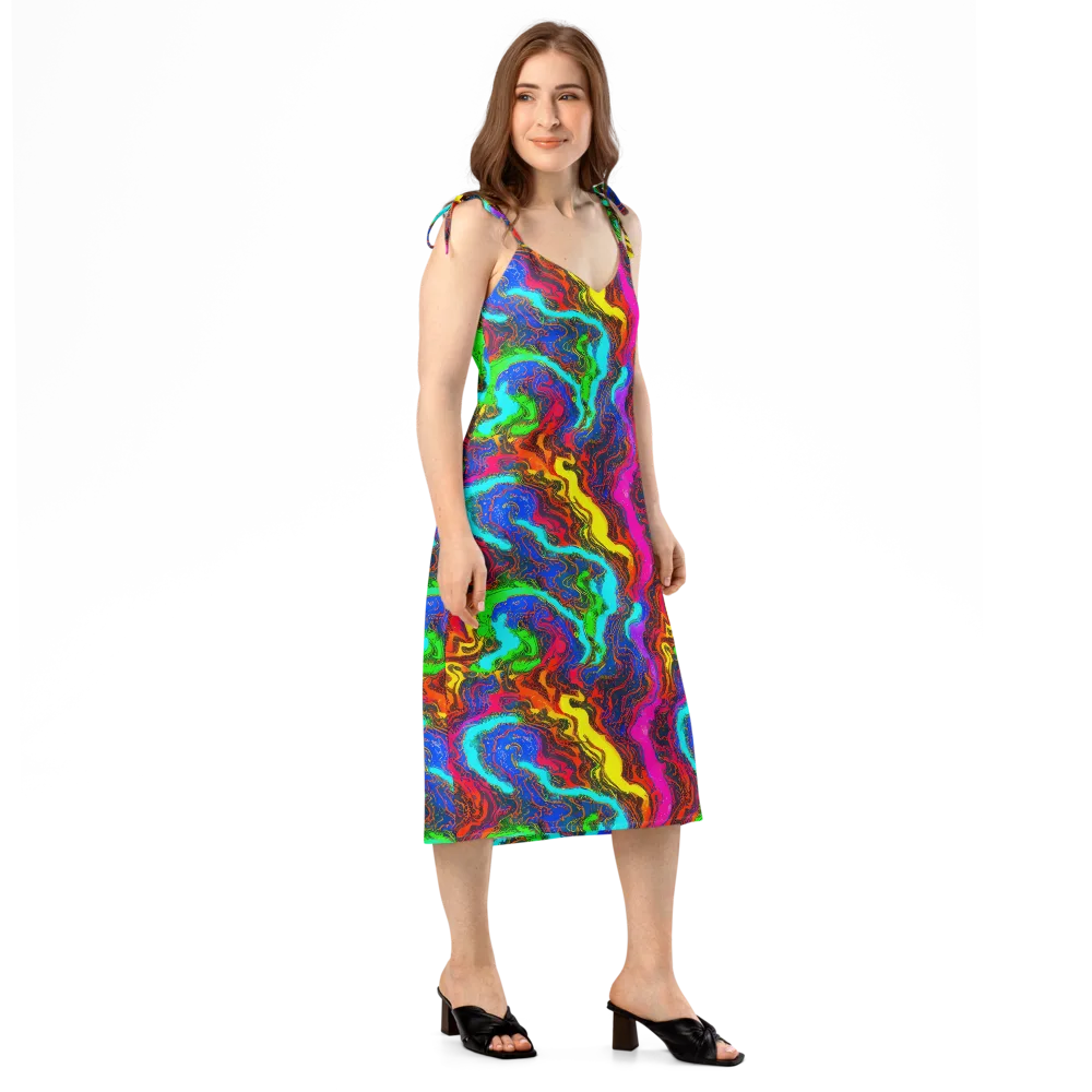 Prismatic Fossils on Slip Dress — Right Front